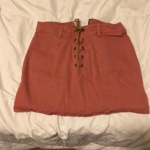 Coral mini skirt